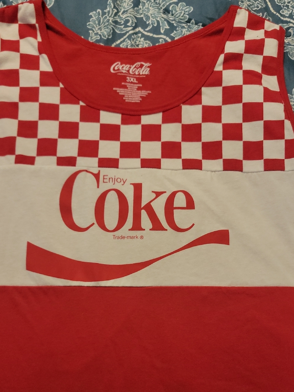 Coca Cola Red & White Checkerboard 'Enjoy Coke' Tank Top